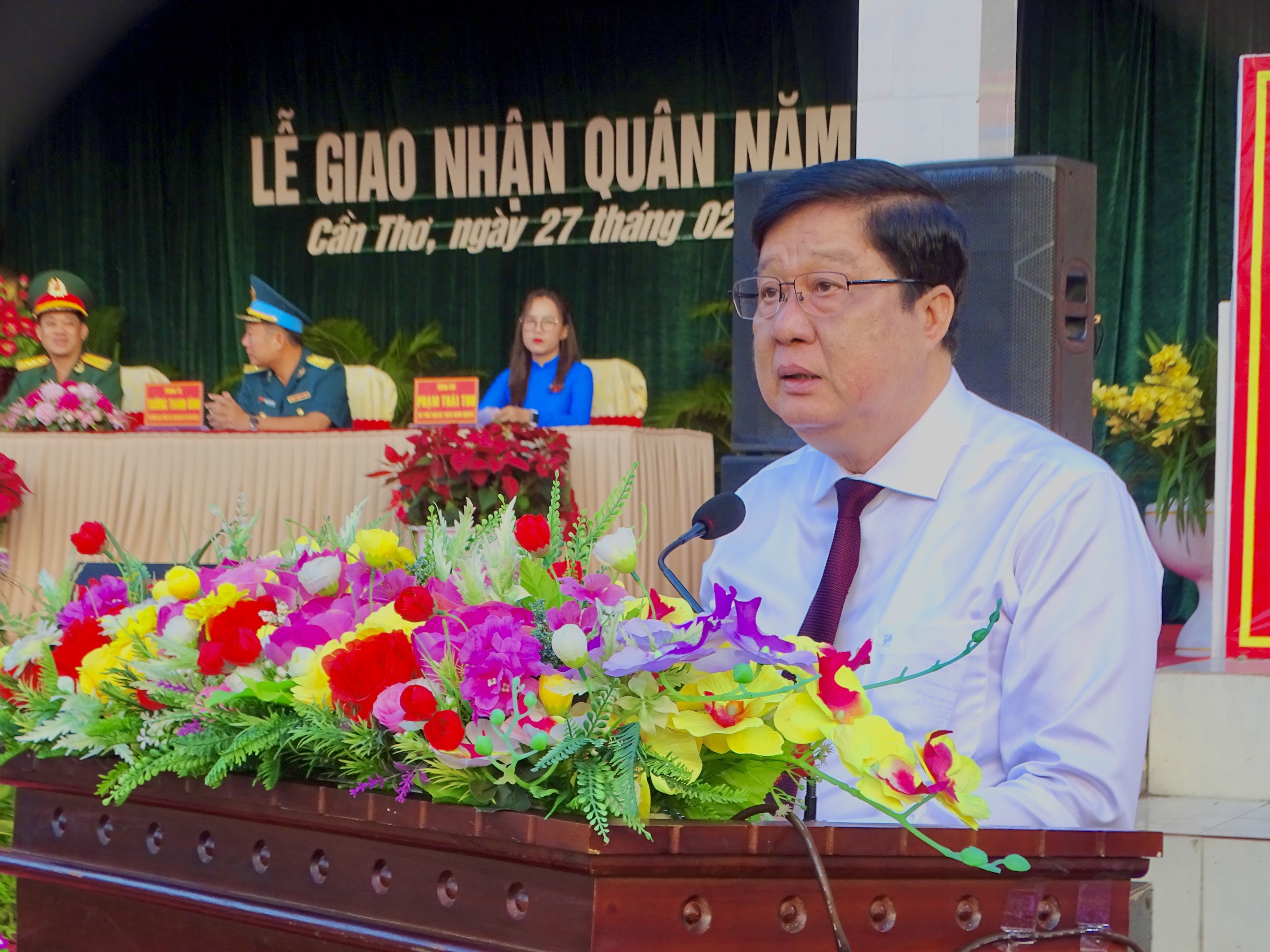 NQ3: Đồng chí Phạm Văn Hiểu, Phó Bí thư Thường trực Thành ủy, Chủ tịch Hội đồng nhân dân thành phố Cần Thơ phát biểu tại buổi lễ